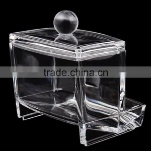 Acrylic Organizer Cotton Swab Holder Makeup Pads Holder Cosmetics Organizer thumbnail-3