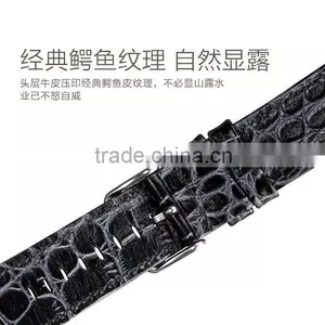 Hot Sale Crocodile Grain Real Leather Watch Band for Apple Watch thumbnail-4