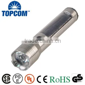 Super Bright USB Rechargeable High Power LED Solar Flashlight thumbnail-1