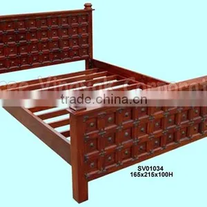 Sheesham Indian Wooden Bed,wooden Furniture,handicraft,bedroom Furniture thumbnail-1