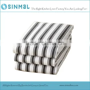 Blue Stripes Dish Towel Tea Towel Basket Weave Kitchen Towel thumbnail-1