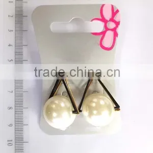 Fancy Golden Triangle With Faux Pearls Drop Earring thumbnail-2