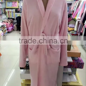 2016 New Design Girls Brushed Coral Fleece Bathrobe in Cheap Price thumbnail-5