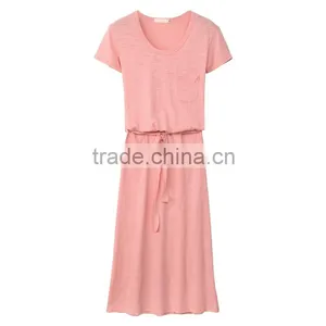 The 2016 Women's Clothing of Cultivate One's Morality Show Thin Short Sleeve V-neck Long Dress thumbnail-2
