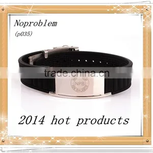 Noproblem P035 Hot New Energg Casual Silicone Stainless Steel Frendship Bracelet Fashion Jewelry thumbnail-1