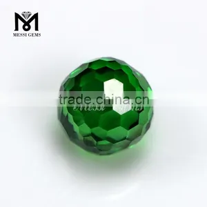 Fancy Shape Round Ball 12.0mm Faceted Green Cubic Zircon thumbnail-1