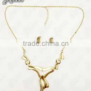 Juyuan Fashion 18K Gold Plated Pendant&Earring Semi-gloss Set thumbnail-1