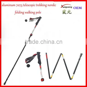 5 Sections Alumium7075 Telescopic Adjustable Hiking Trekking Pole Nordic Folding Walking Stick thumbnail-1