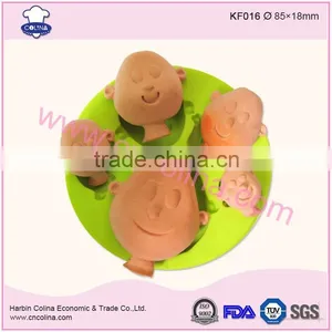 5 Sizes 3d Decorating Face Silicone Fondant Molds thumbnail-1