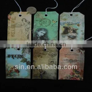 PARIS Scrapbook Embellishment VINTAGE PICTURE French PRIMITIVE TAGS thumbnail-1
