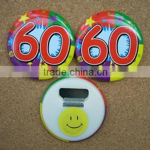 Round Shape Full Color Printing Easy Can Open Lid Tin Opener, Beer Bottle Opener thumbnail-1