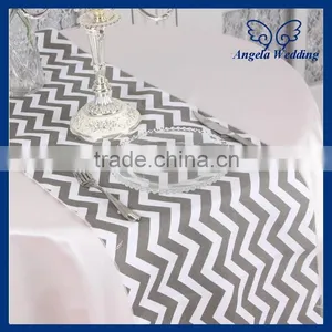 RU012C Cheap 2015 New Decorative Printed Grey and White Chevron Table Runner thumbnail-1