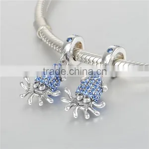2016 Fashion Inkfish Sea Animal Pendants With Blue Rhinestones thumbnail-4