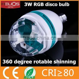 Cheap Price B22 E27 3w Rgb Rotating Disco Bulb thumbnail-2