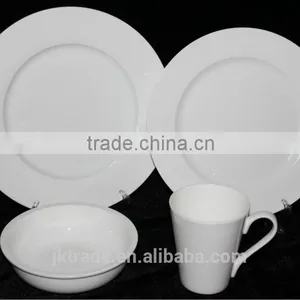 White Ceramic Bone China Dinner Set 4 Pcs thumbnail-1