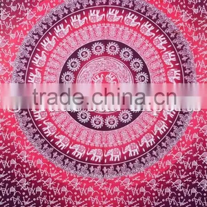 Indian Ombre Gypsy Elephant Hippie Mandala Wall Art Queen Cotton Boho Wall Hanging Home Decorative Ethnic Tapestry thumbnail-2