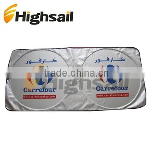 Promotion Double Circles Tyvek Car Decorative Sun Shade for Windshield thumbnail-1