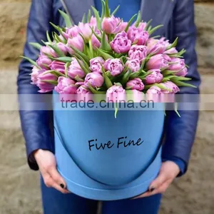 High Quality Paper Round Flower Box With Lid thumbnail-1