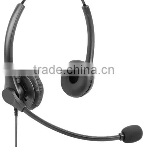 Microphone Telephone Double-ears , Handfree Headset for Call Center Telecommunication , Multiple Wired Earphone thumbnail-1