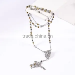China Biggest Wholesale Fashionable Dither Beads Cross Pendant Charming Necklace thumbnail-2