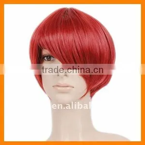 Fashion Cosplay Red 30CM Short DARK RED Wig thumbnail-1