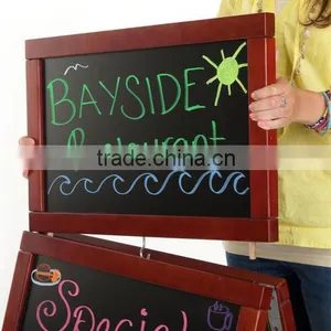 18 x 26 A-frame Chalkboard, Black Wet Erase Surface, With Header, 2 Sided - Cherry(AF-B-143) thumbnail-4