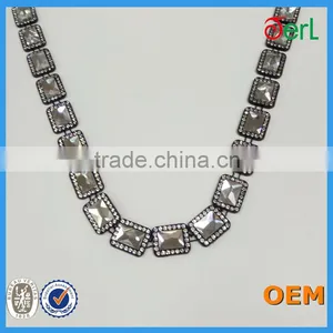 Wholesale Black Base Plastic and Glass Rhinestone Trims for Dress Decoration thumbnail-3