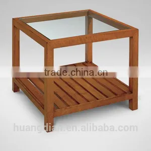 China Supplier Modern Solid Wood Coffee Table With Glass Top thumbnail-1