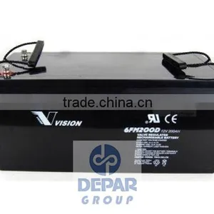 Vision 12V 200Ah Solar Gel Battery- Deep Cycle Solimax 6FM200D-X thumbnail-1