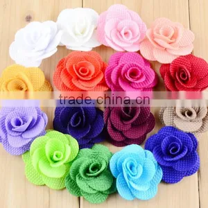 Fashion Design Exquisite Handmade Thick Linen Rose Flowers thumbnail-1