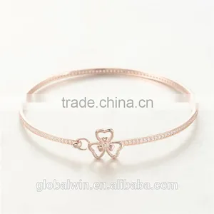Fashion Jewelry 14K Gold Plated Anklets Bangles With Clear Cz thumbnail-4