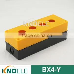 Push Button Plastic Station Electrical Control Box Four Hole Yellow and Black BX4-Y thumbnail-1