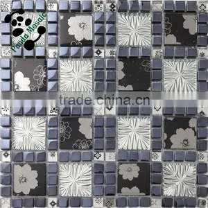 SMP26 Small and Big Square Mosaic Crystal Glass Mosaic Tiles Interior Wall Decoration Mosaic thumbnail-5