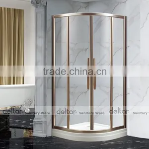 Toilet Sex Shower Room Prefabricated Unique Cheap Small Compact Round Corner Circular Bath Curved Glass Shower Enclosures thumbnail-2