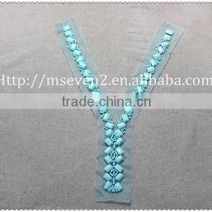 Wholesales Fancy Acrylic Beaded Collar Garment Accessories Ladies Fashion Beaded Neck Lace Collar Trim thumbnail-4