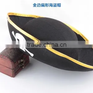 Cheap Promotional Black Gold Non-woven Pirate Hat and Mask thumbnail-2
