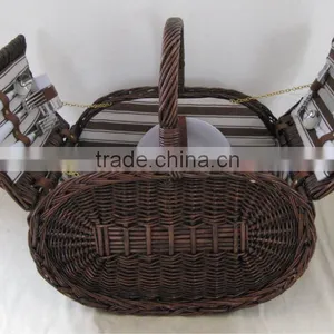 Wicker Picnic Basket for Two Couple thumbnail-1
