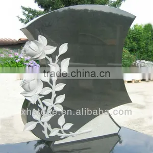 White Flower and Black Memorial Tombstone Wholesale thumbnail-1