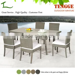 TG-8017 Grey Round Rattan Outdoor Furniture Wicker Dining Set for House thumbnail-1