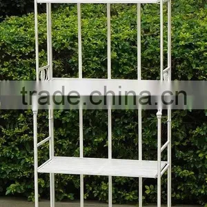 4-tiers Metal Planter Shelf Durable Antique White thumbnail-1