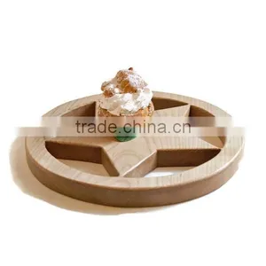 New Design Five Point Star Wooden Trivet Wooden Pot Holder Hot Food Holder Oak Wood Cup Holder Food Safe thumbnail-1