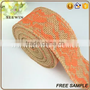 Royal Blue Chevron Burlap Ribbon for Wrapping thumbnail-4