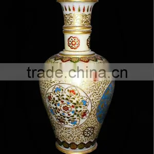 Marble Flower Vase, Decorative Flower Pot, Hand Made Marble Flower Vases, Craft Flower Pot, Flowers Pot, thumbnail-1