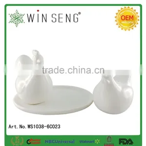 Salt And Pepper Shaker Salt Pepper Bottle With Holder Set Ceramic Crafts thumbnail-2