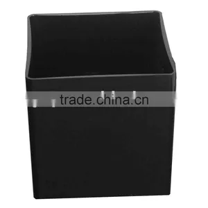Black Cube Plastic Pot Vase Acrylic Cube Vase thumbnail-1