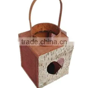 Wood Heart Lantern With Hanging thumbnail-1