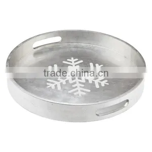 Silver Lacquer Serving Tray thumbnail-1