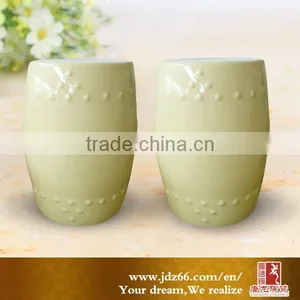 Modern Style Shinning Design Milk White Glazed Designer Stools for Garden thumbnail-1