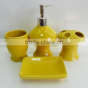 Wholesale Yellow Bathroom Accessories Set thumbnail-6