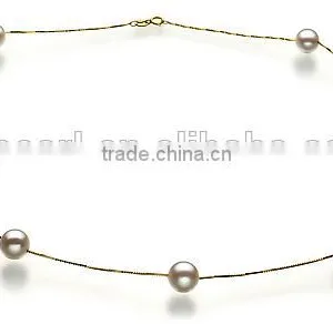 Simple AA 7-8mm White Color Akoya Pearl Necklace thumbnail-1